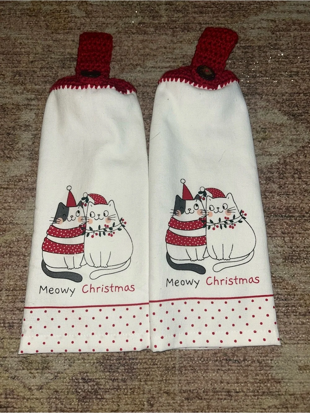Meowy Christmas Cat Kitchen Towels